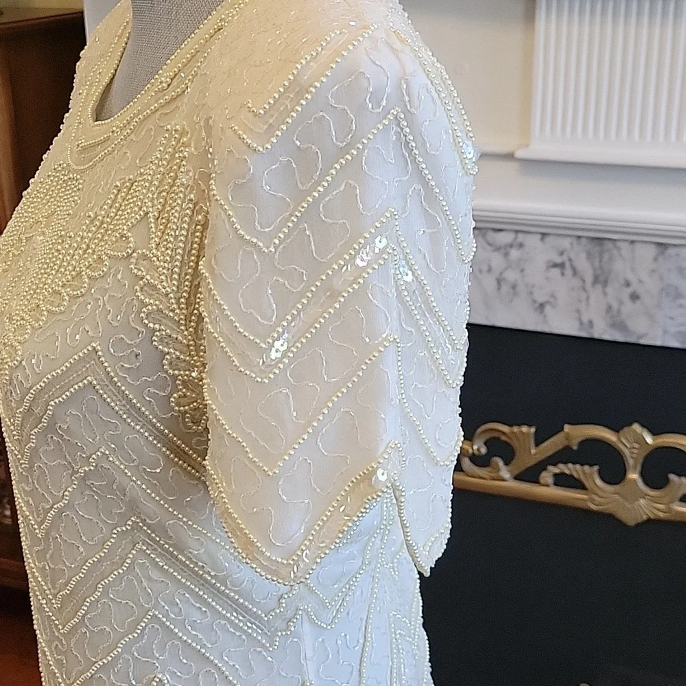 Vintage 1980's Beaded Dress - Picture 4 of 11
